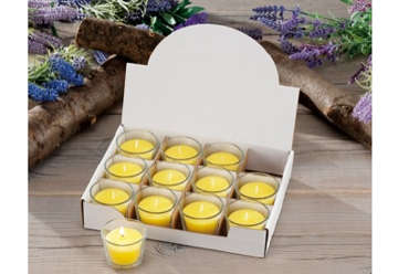 *Visualizza i dettagli per Candela citronella in vetro espo 12 pz Immagine di Candela citronella in vetro espo 12 pz