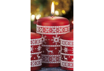 Immagine di Candela Cilindro Natale h10 Assort.