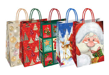 Immagine di Shopper in carta F.to 23x10x29 ass.Natale 2 (conf. 25 pz)