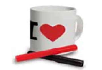 Immagine di Tazza "I love you" con pennarelli